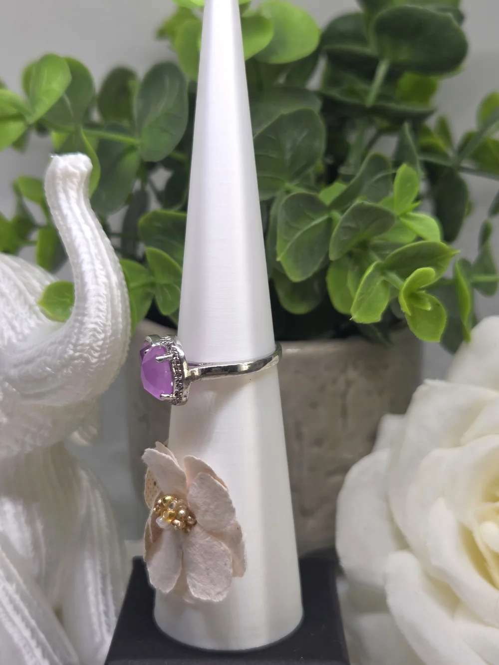 BP Double Stone Purple Kunzite In Halo Setting